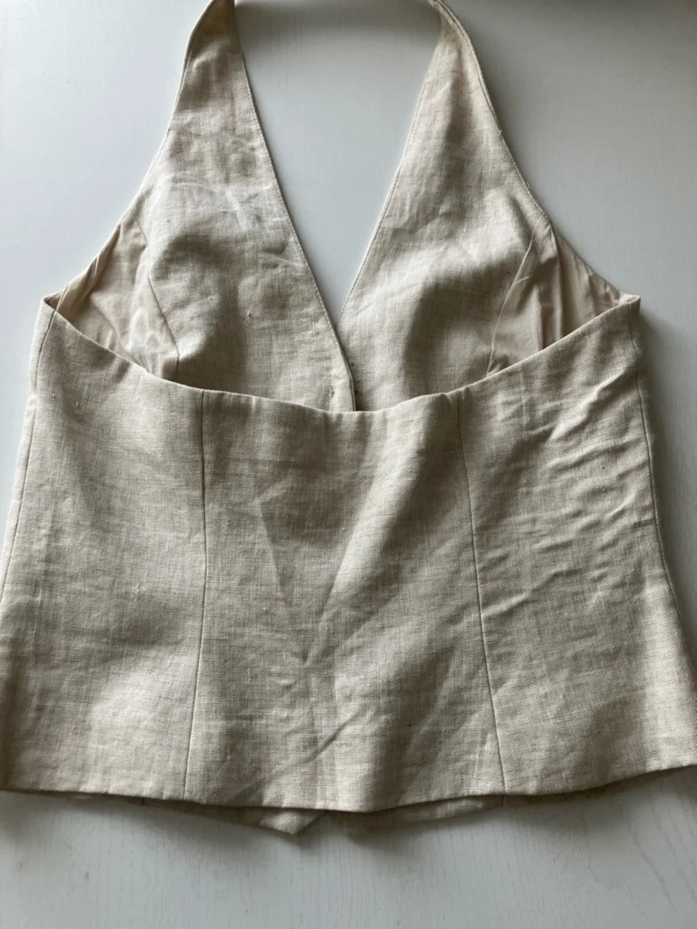 Mango Boreli Linen Halter Vest (Size Medium) - Picture 6 of 12